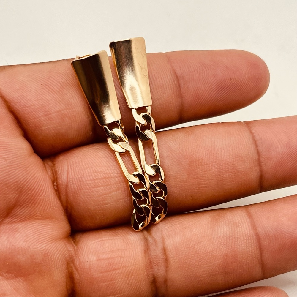 Gold filled earrings for women link design